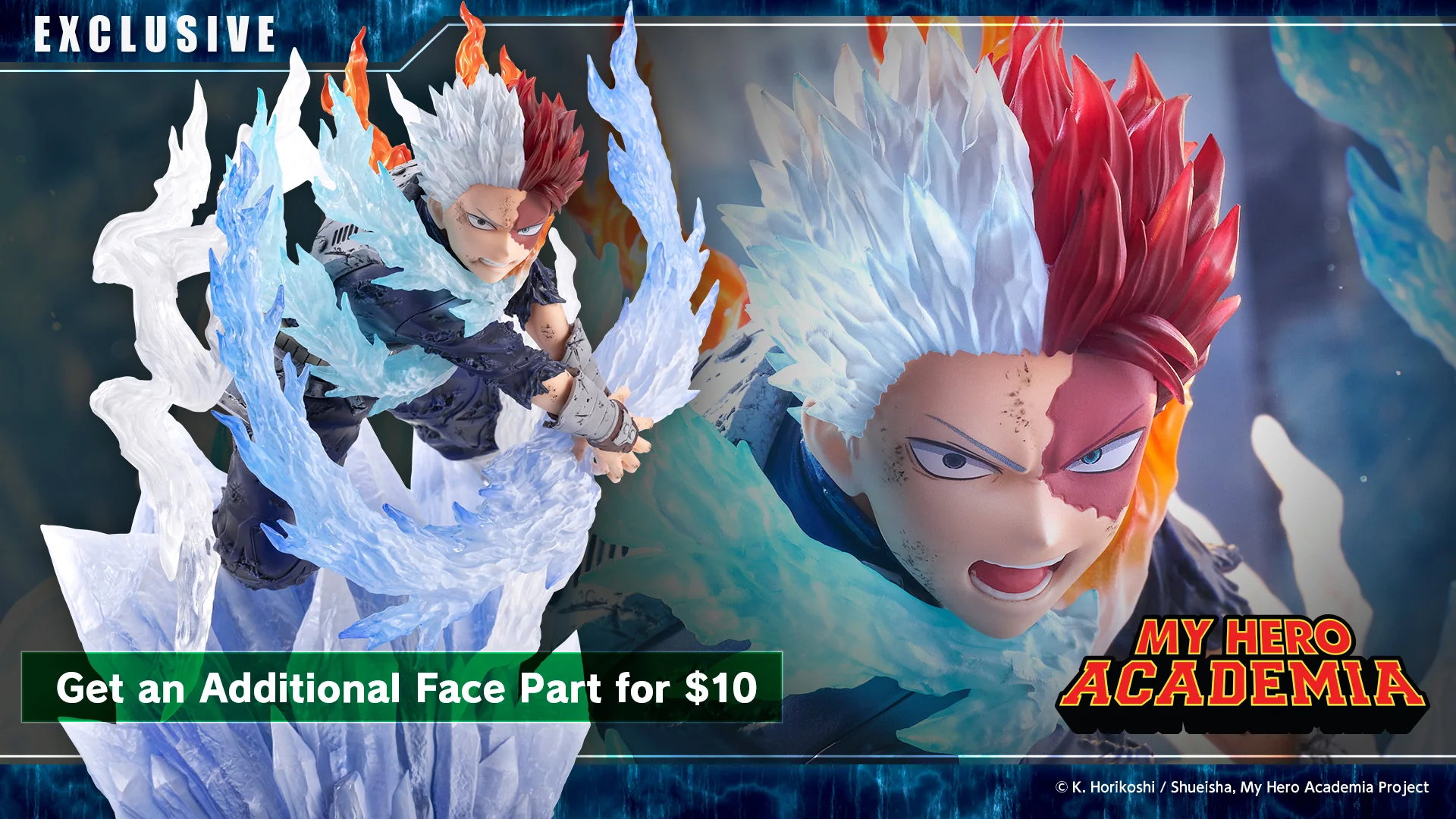 ARTFX J Shoto Todoroki Coldflame's Pale Blade Ver. Bonus Face Expression Part(s) - Image 2